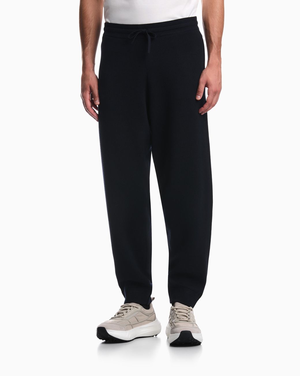 Emporio Armani Blue Virgin Wool Jogger Pants Travel Essential for men