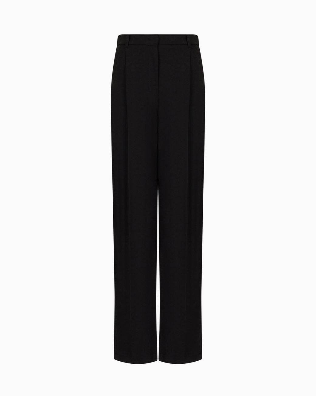 Emporio Armani Black Trousers With Pleats And A High Waist