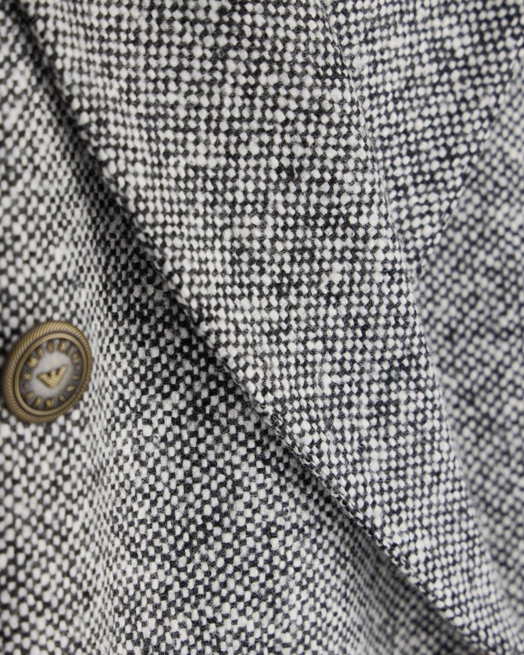 Emporio Armani Gray Tweed Double-Breasted Blazer