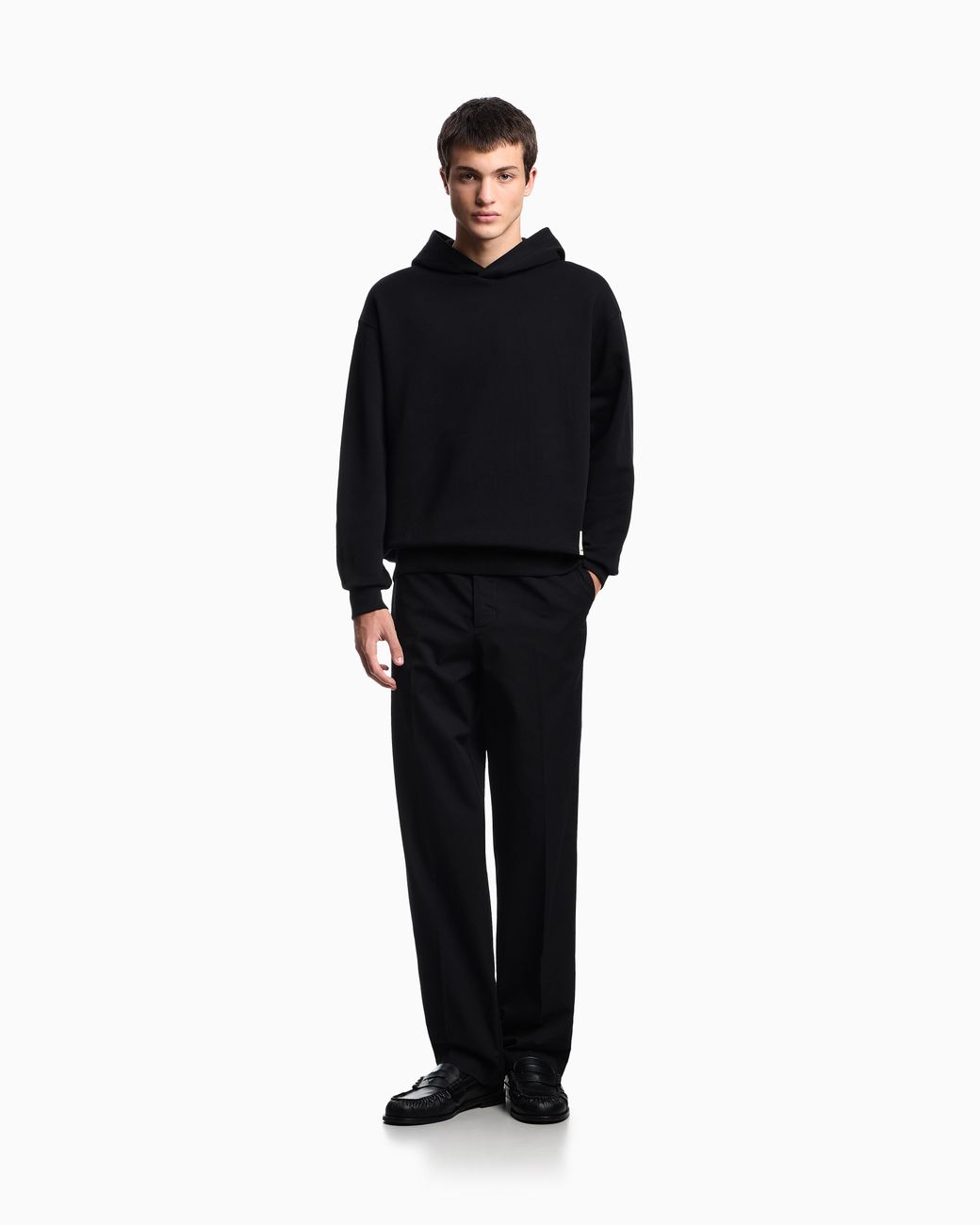 Emporio Armani Blue Jersey Hooded Sweatshirt for men
