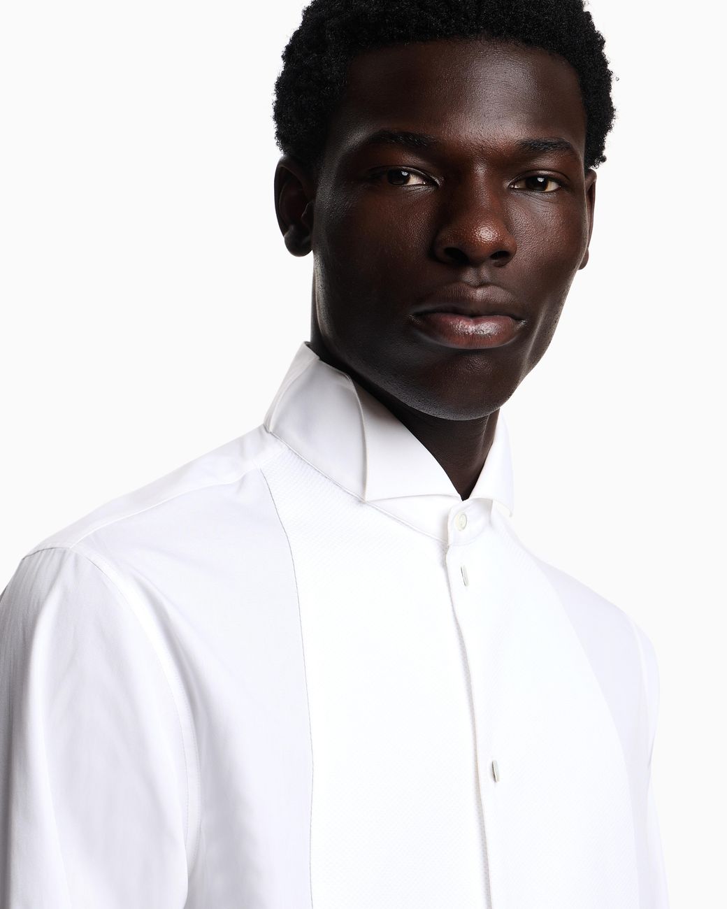 Emporio Armani White Tuxedo Shirt With Plastron for men