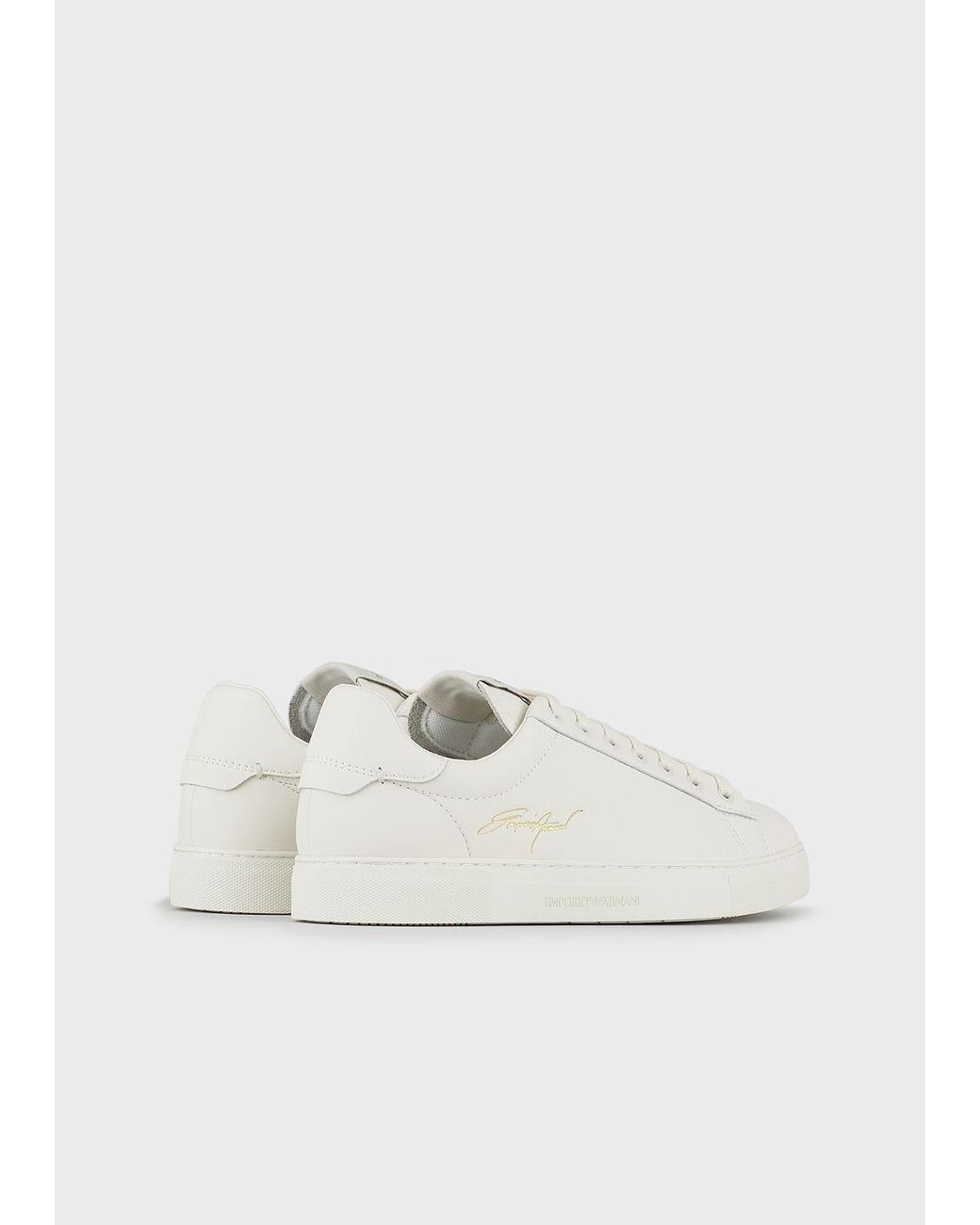 Emporio Armani Leather Sneakers With 
