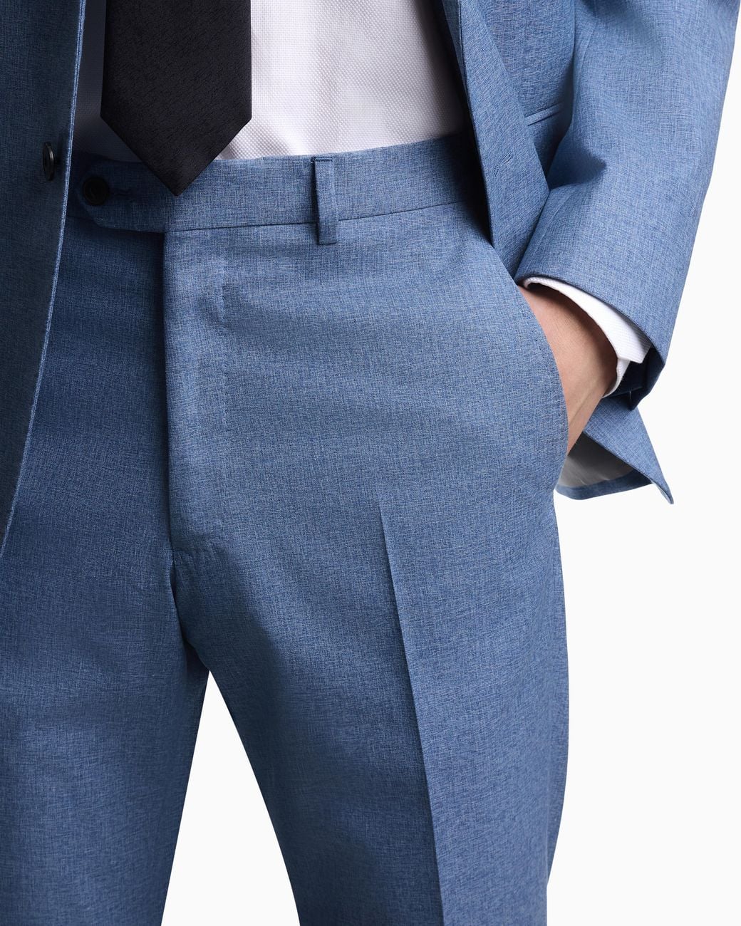 Emporio Armani Blue Light Wool Cloth Single-Breasted Suit With Printed Yarn for men