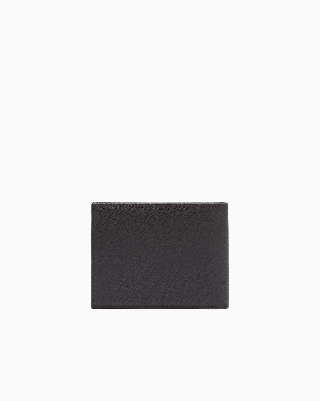 Emporio Armani White Saffiano Bifold Wallet With Coin Pocket for men