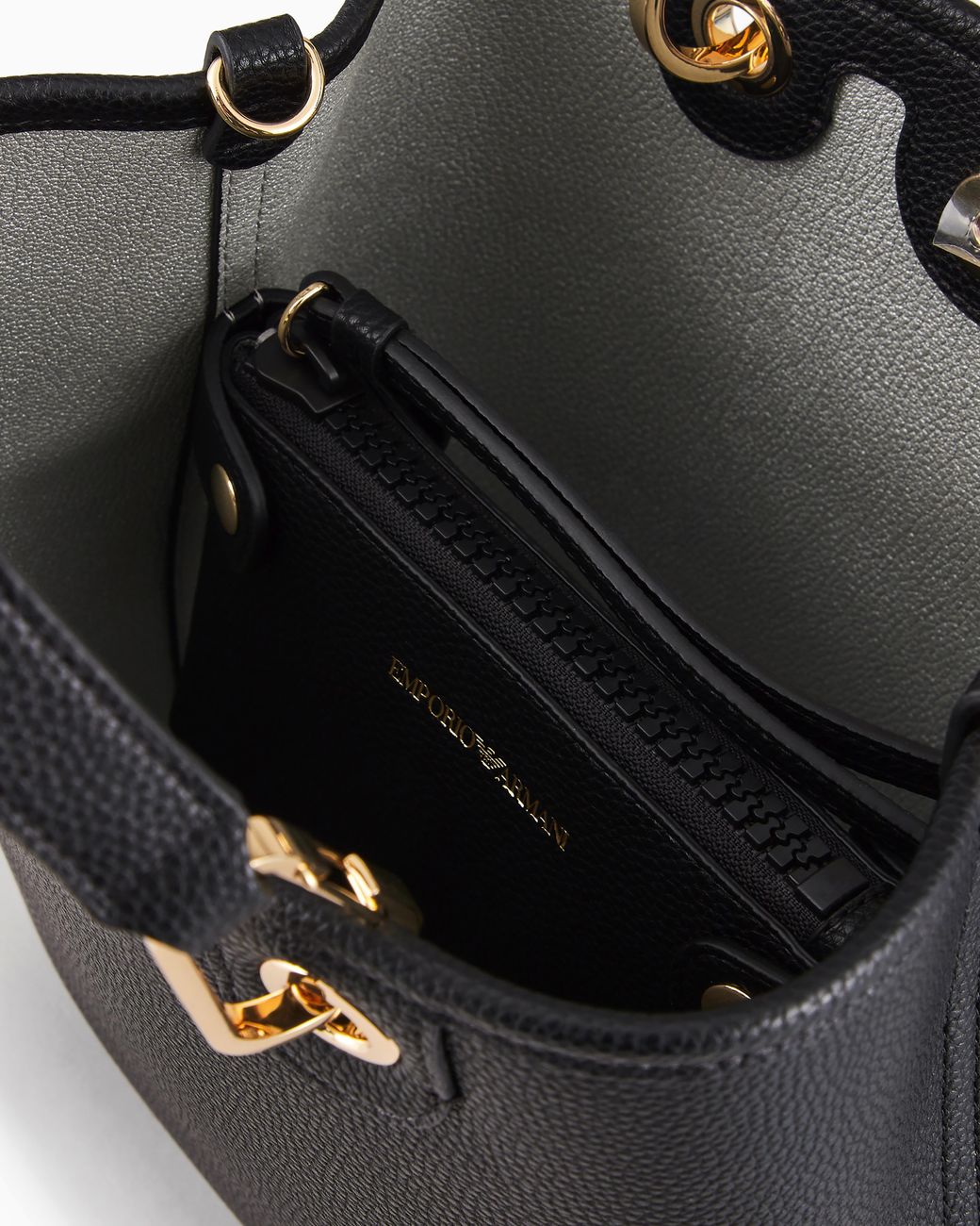 Emporio Armani Black Deer-Print Myea Vertical Shopper Bag