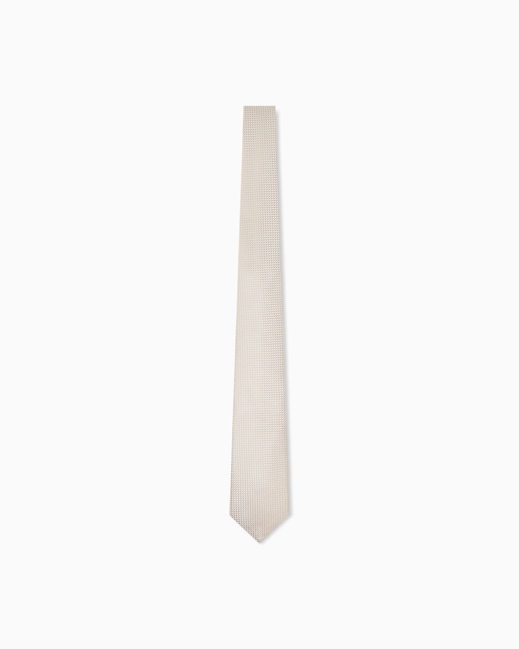 Emporio Armani White Textured Pure Silk Tie for men