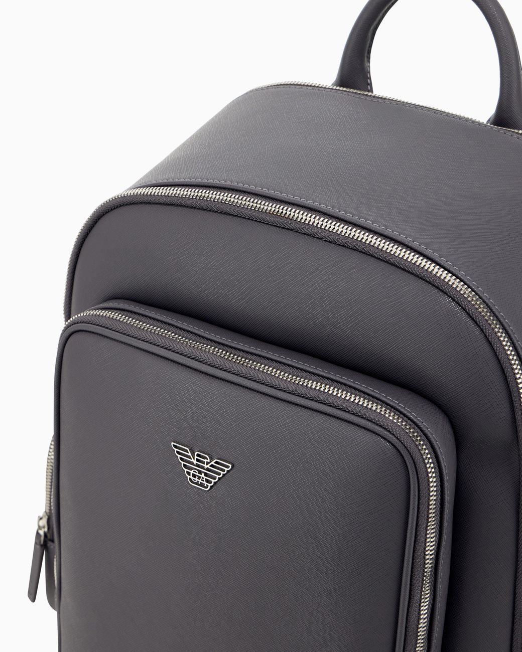 Emporio Armani Gray Backpack With A Metallic Logo And-Tone Zips for men