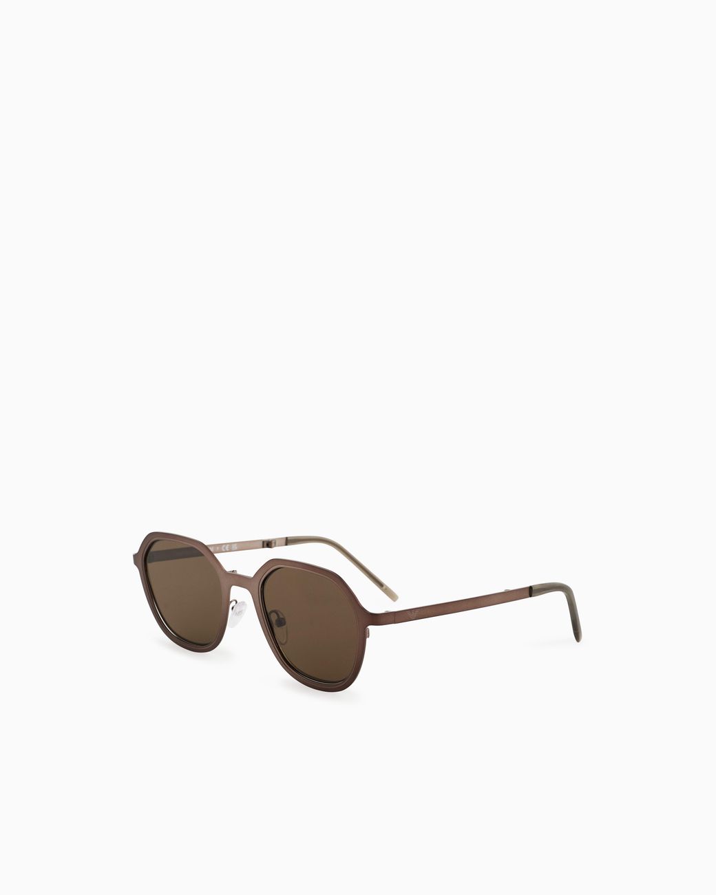 Emporio Armani Brown Irregular-Shaped Folding Sunglasses for men