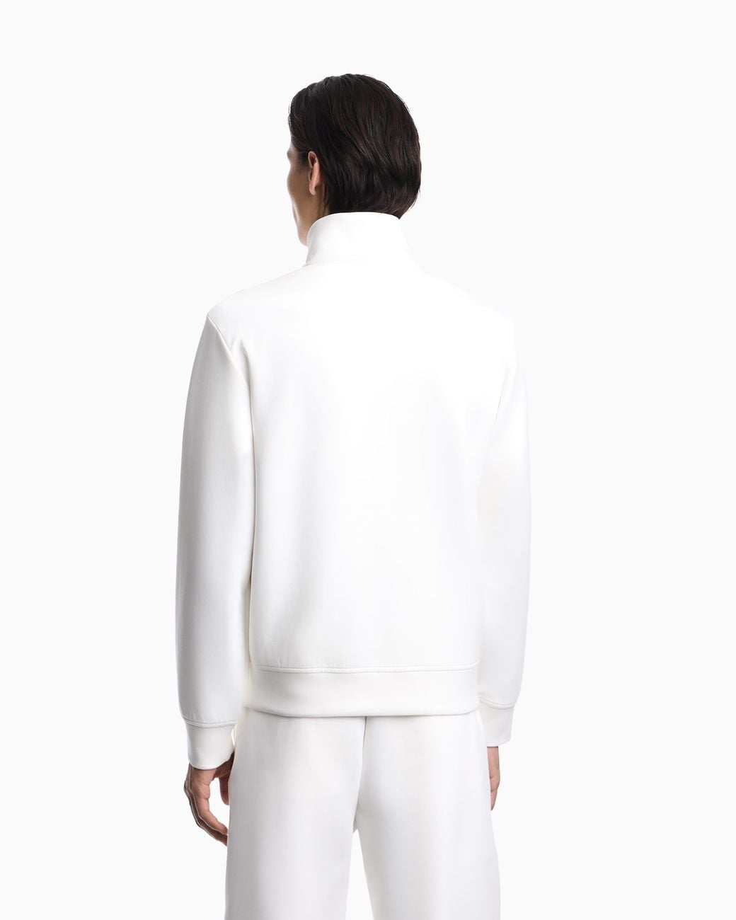 Emporio Armani White Full-Zip Sweatshirt for men