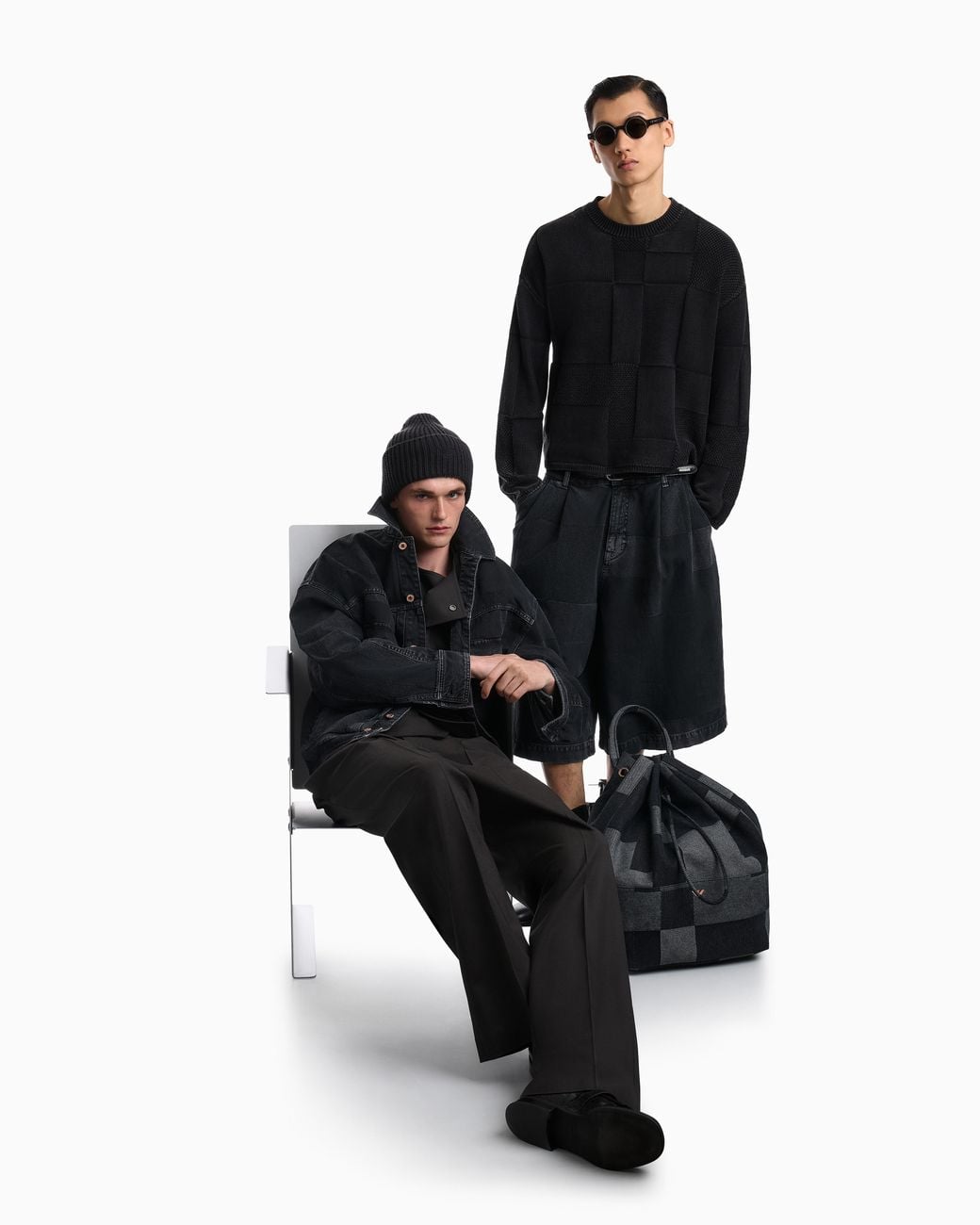 Emporio Armani Black Formal Trousers for men