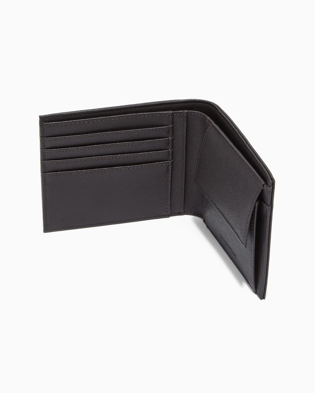 Emporio Armani White Saffiano Bifold Wallet With Coin Pocket for men