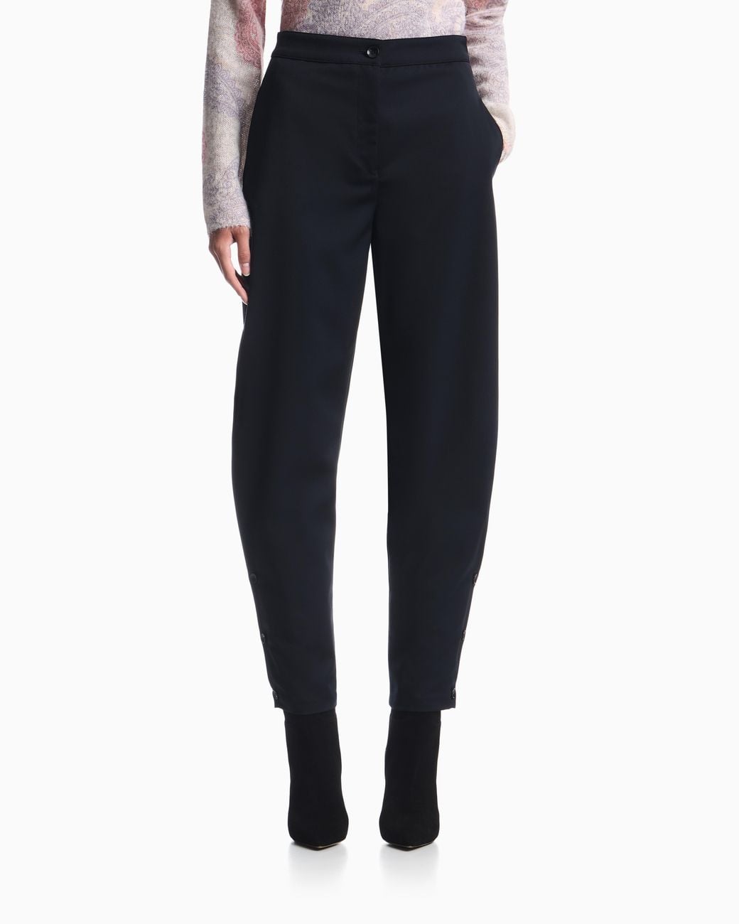Emporio Armani Blue Virgin Wool Blend Pants Boteh Capsule
