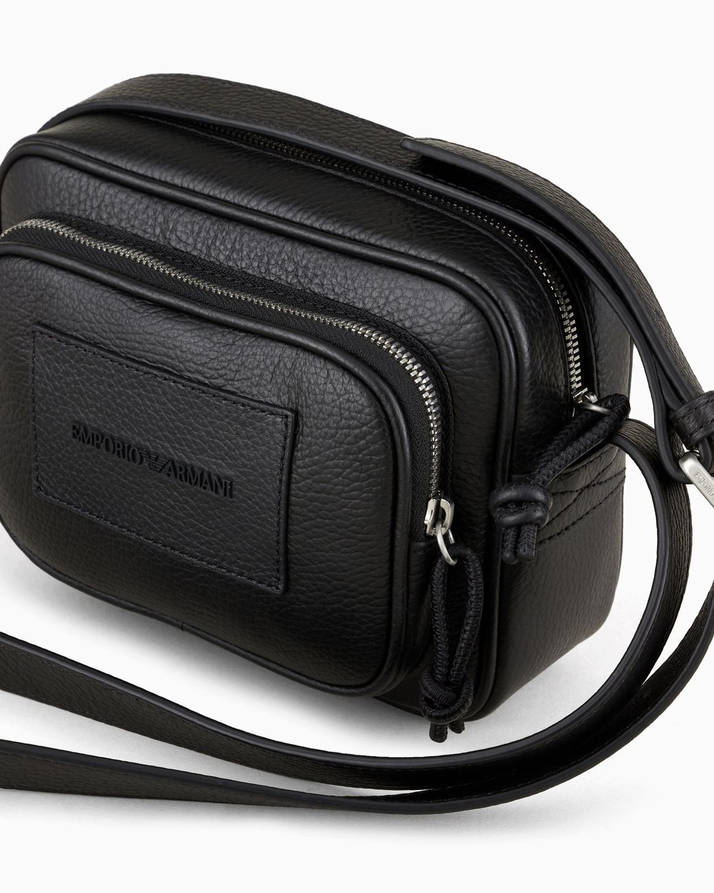 Emporio Armani Black Shoulder Strap Camera Case Essential for men