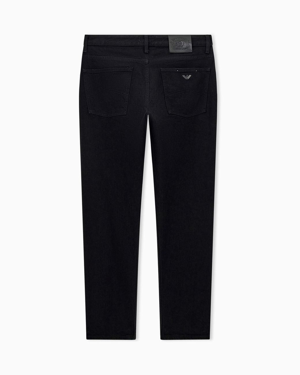 Emporio Armani Blue Slim Fit Five-Pocket Denim Jeans With Metal Logo for men