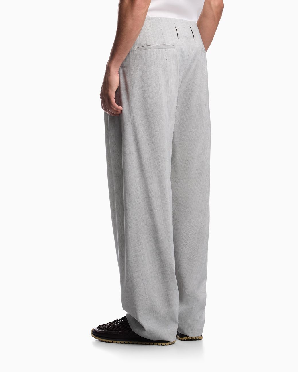 Emporio Armani White Striped Trousers for men