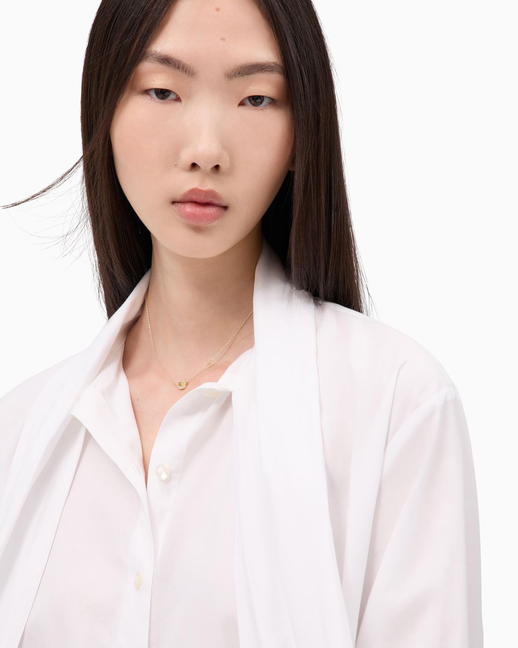 Emporio Armani White Tone Brass Station Necklace
