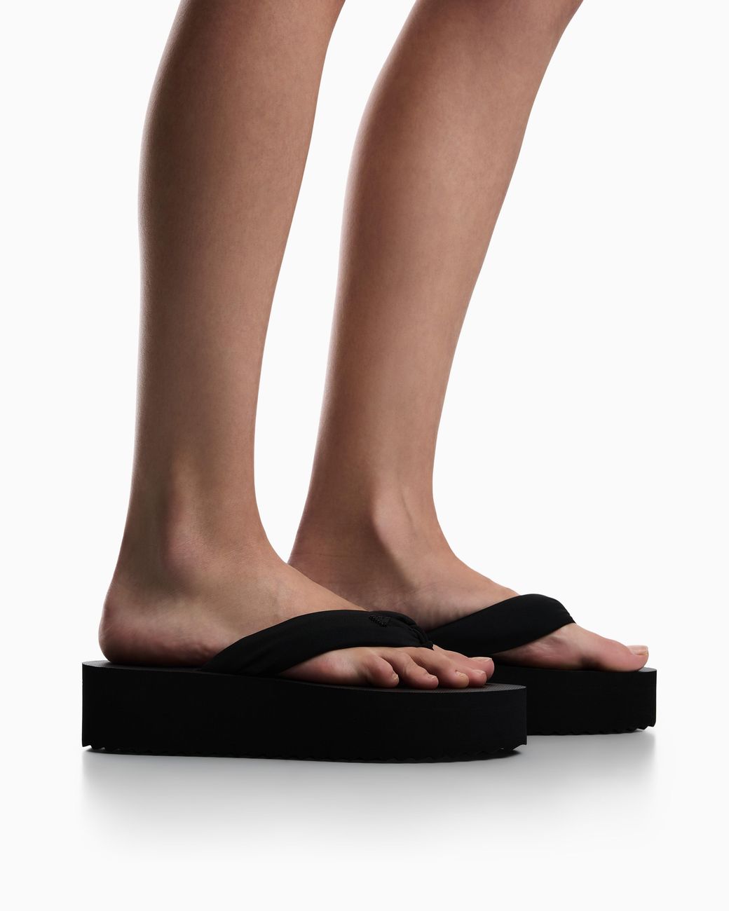 Emporio Armani White Flip-Flops With Rubber Wedge