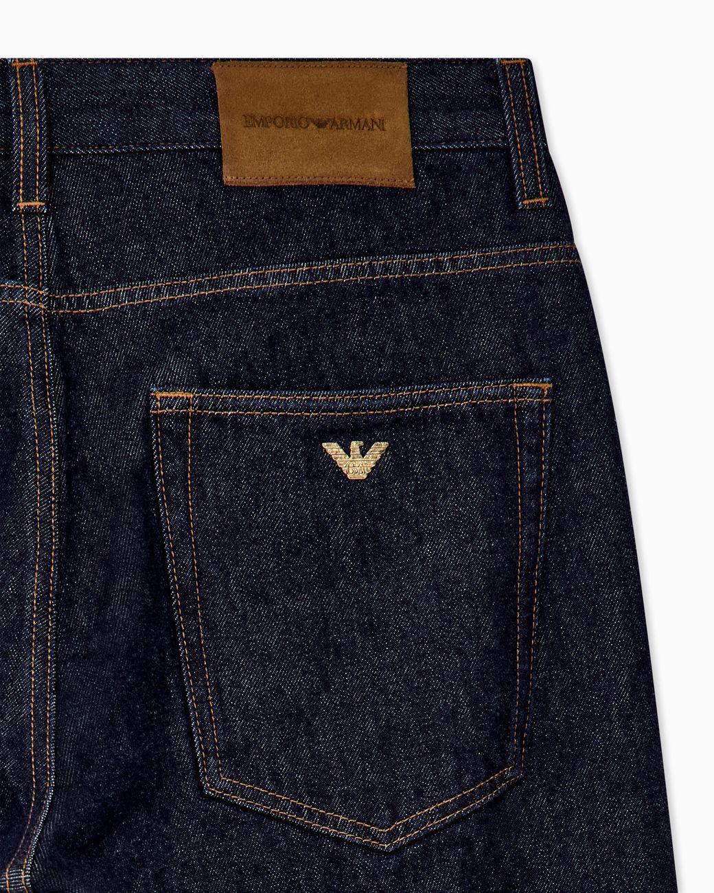 Emporio Armani Blue Straight-Leg Cotton Denim Jeans With A Five-Pocket Design for men