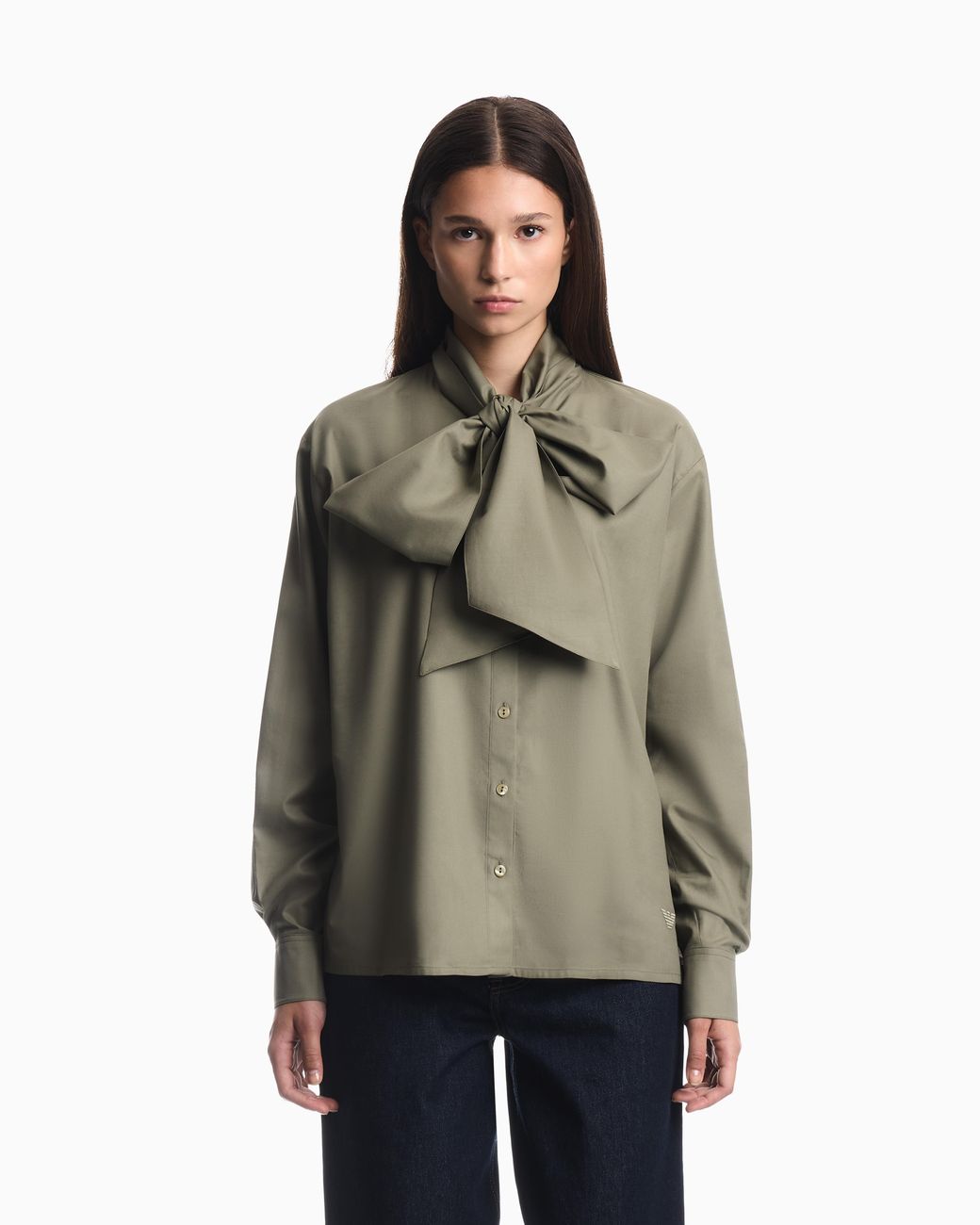 Emporio Armani Green Scarf Collar Shirt Boteh Capsule