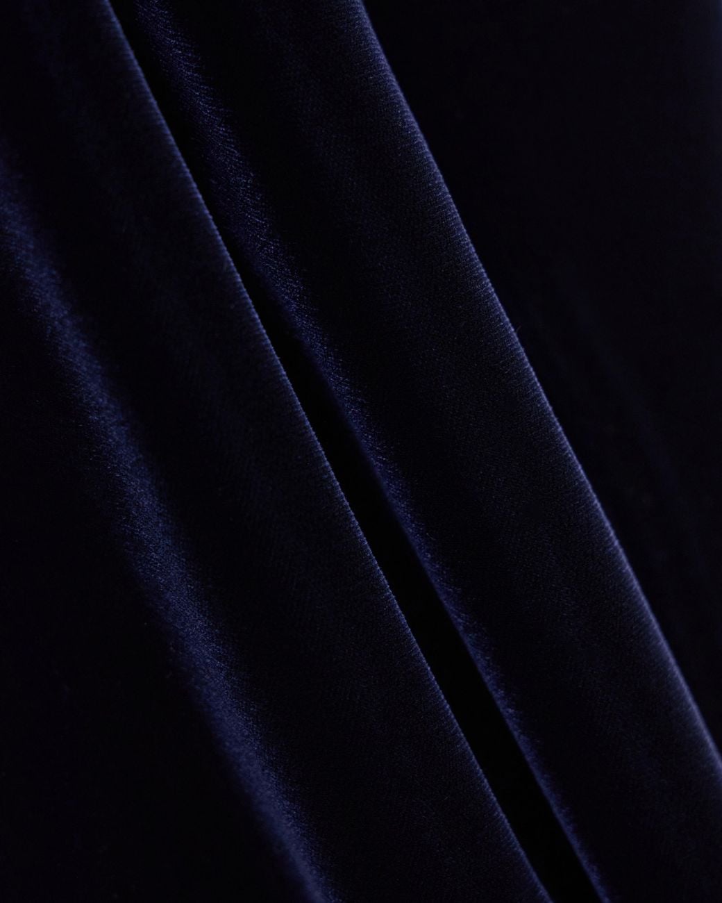 Emporio Armani Blue Liquid Velvet Trousers With Pleats