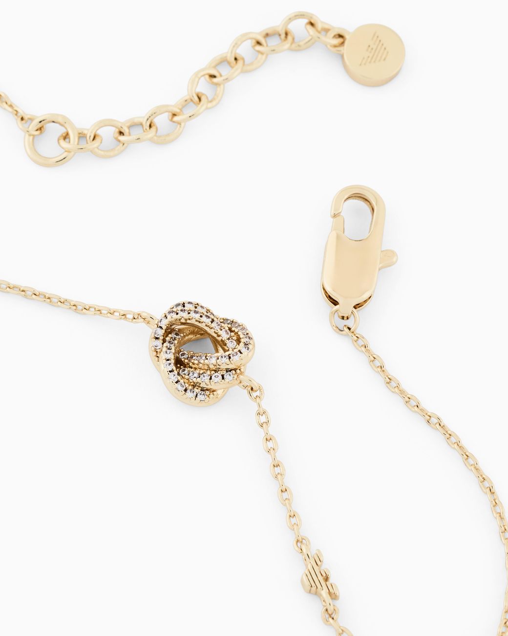 Emporio Armani White Tone Brass Station Bracelet