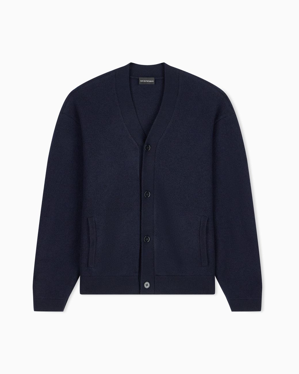 Emporio Armani Blue Textured Button-Up Cardigan for men