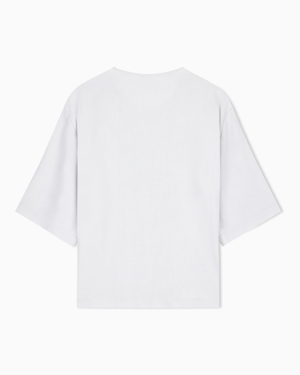 Emporio Armani White Textured Fabric Blouse With Bark Effect Signature Capsule