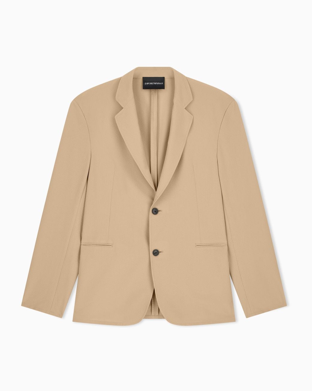 Emporio Armani Natural Seersucker Blazer With Down Padding And A Regular Fit for men