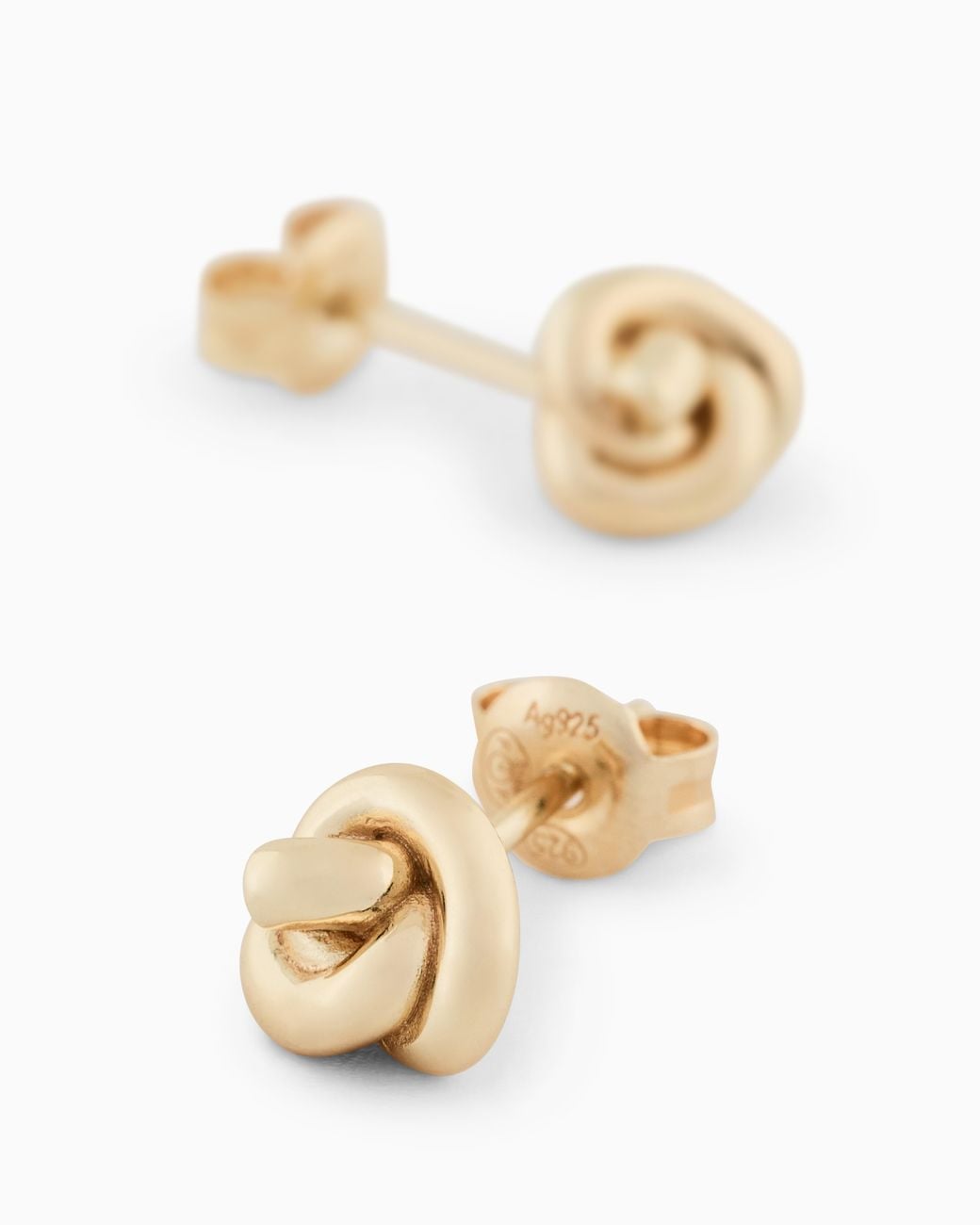 Emporio Armani White Tone Sterling Knot Earrings
