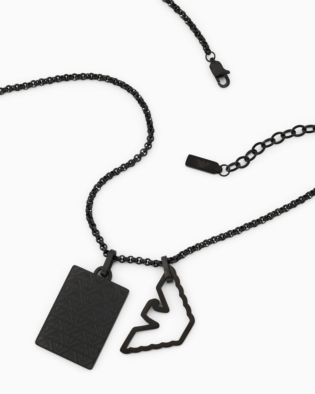 Emporio Armani Metallic Stainless Steel Dog Tag Necklace for men