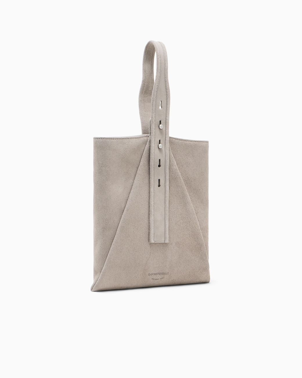 Emporio Armani Natural Suede Shoulder Bag With An Adjustable Strap And Metal Studs