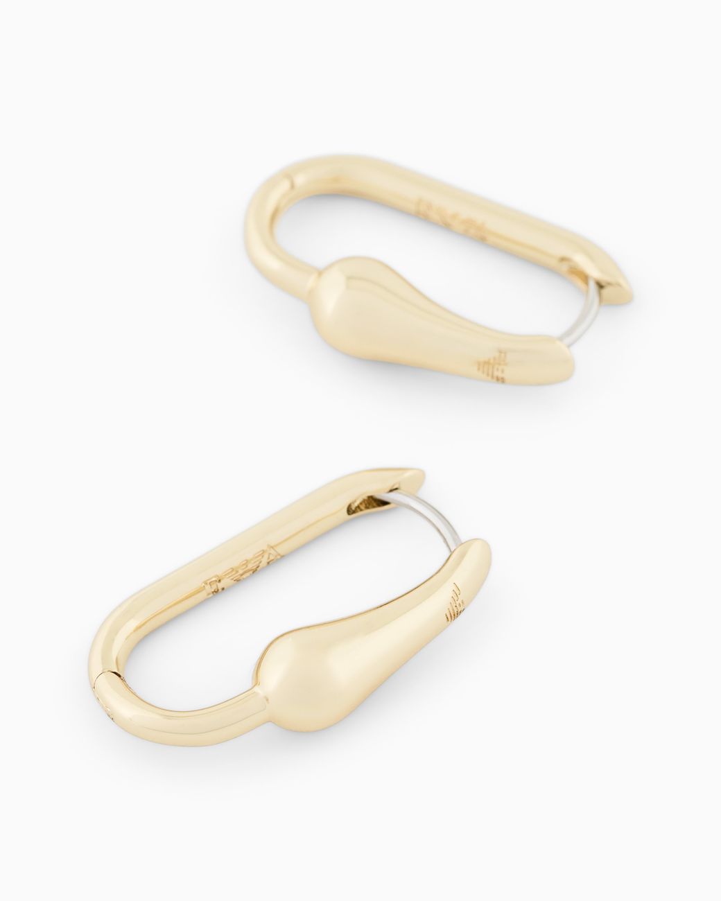 Emporio Armani White Tone Brass Hoop Earrings
