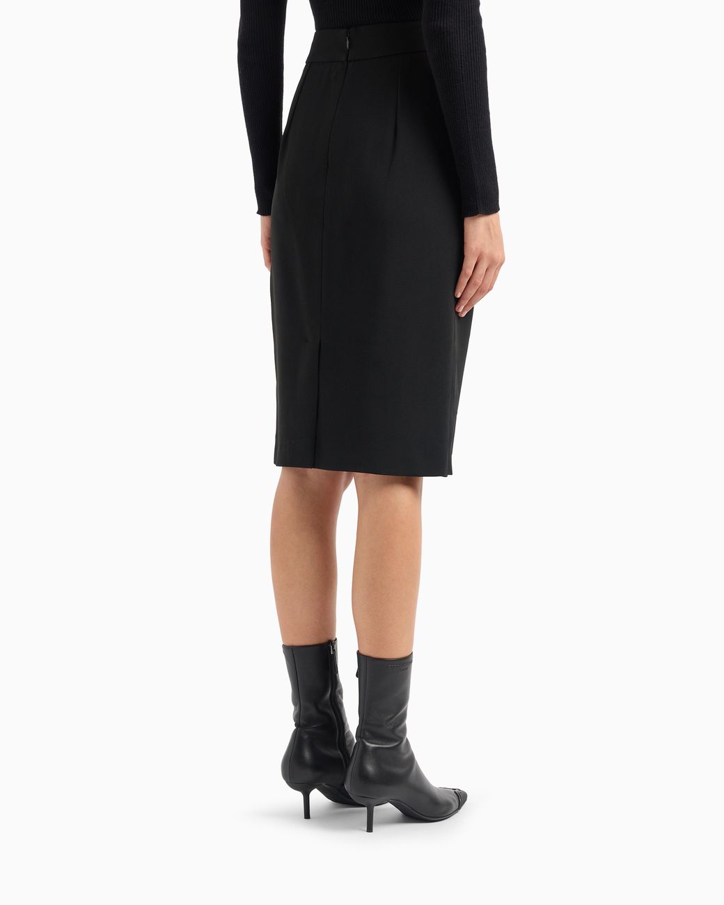 Emporio Armani Black Pencil Midi Skirt
