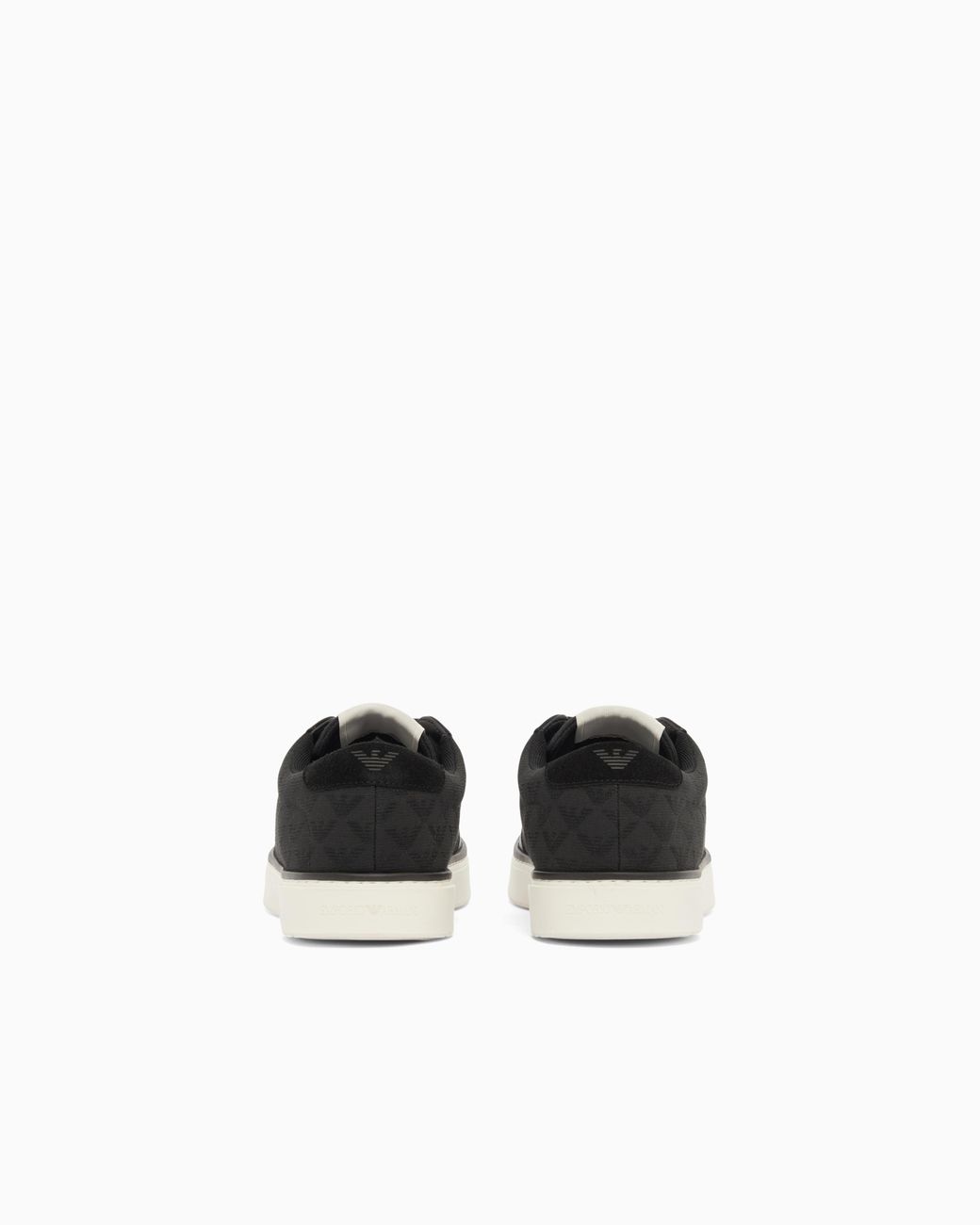 Emporio Armani White Jacquard Sneakers With An All-Over Eagle for men