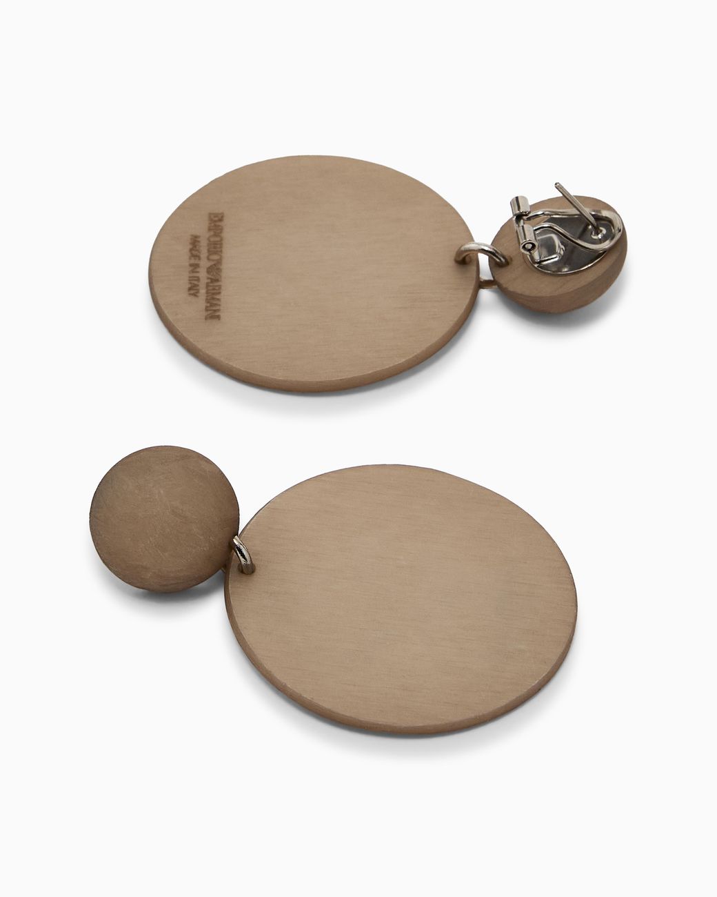 Emporio Armani White Round Pendant Earrings