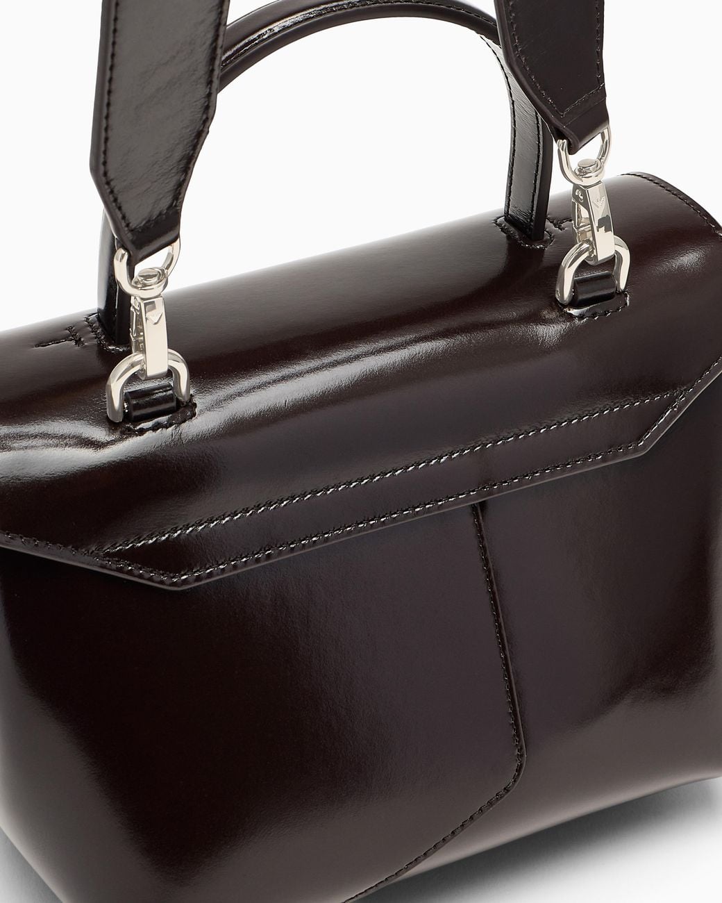 Emporio Armani Black 1981 Brushed Leather Mini Bag