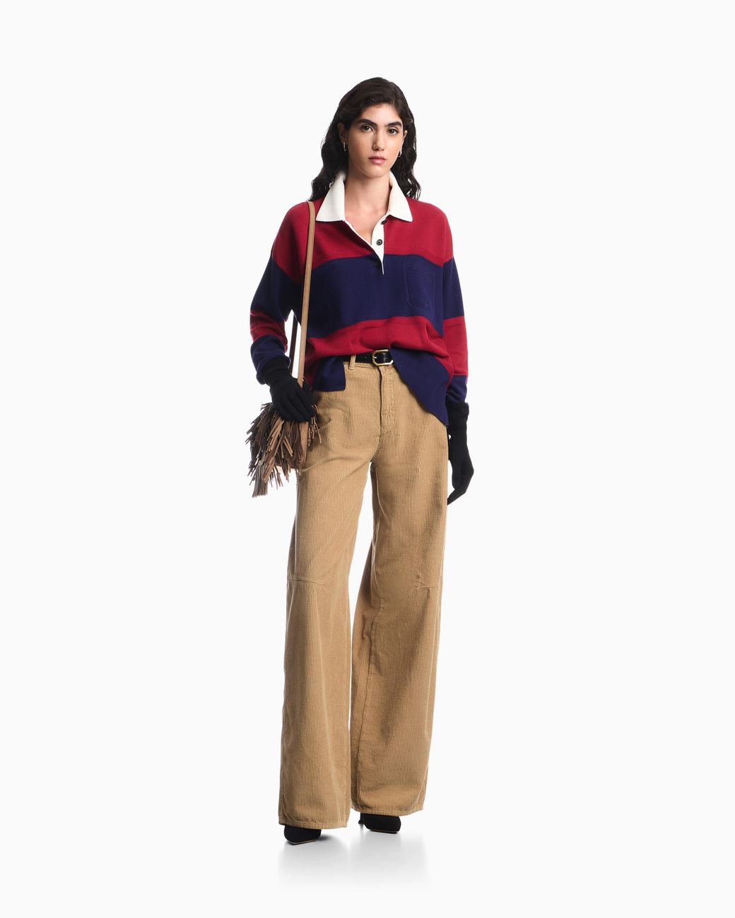 Emporio Armani Red Boteh Capsule Collection Polo-Collar Jumper