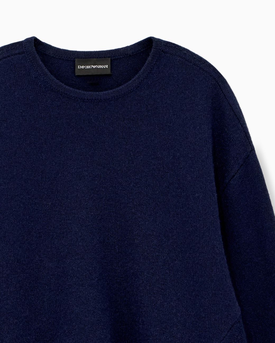 Emporio Armani Blue Shaved Virgin Wool Sweater Travel Essential
