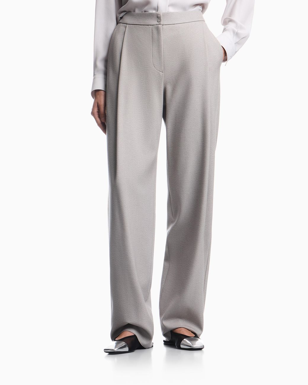 Emporio Armani Gray Tailored Pleated Trousers