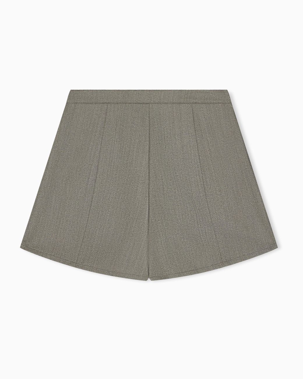 Emporio Armani Gray Pleated Virgin Wool Culottes