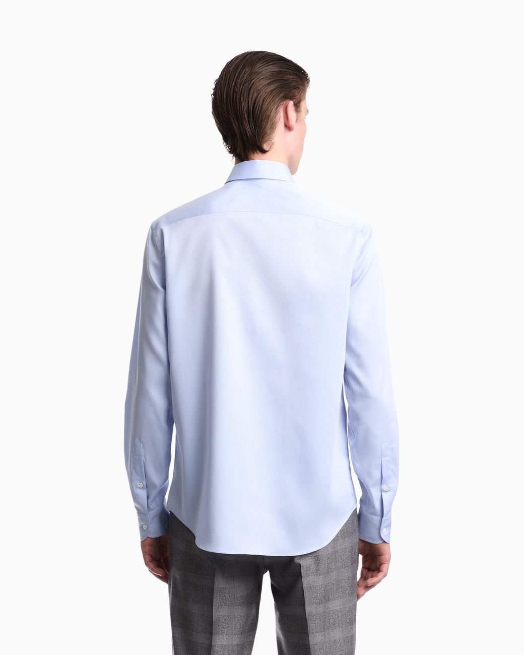 Emporio Armani White Cotton Dress Shirt With A Pointed Collar And Buttoned Cuffs for men