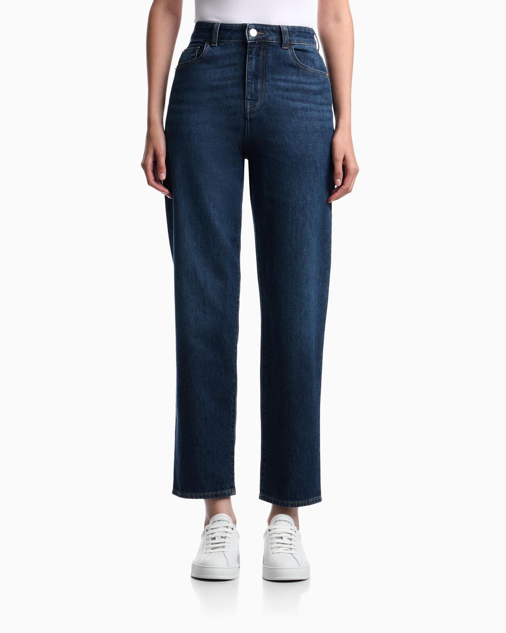Emporio Armani Blue Five-Pocket Rigid Denim Jeans With A Vintage Look