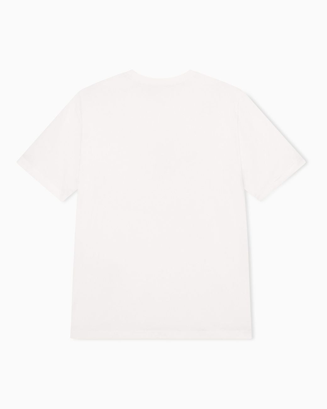 Emporio Armani White Jersey T-Shirt With Embroidered Logo And Flock Print for men
