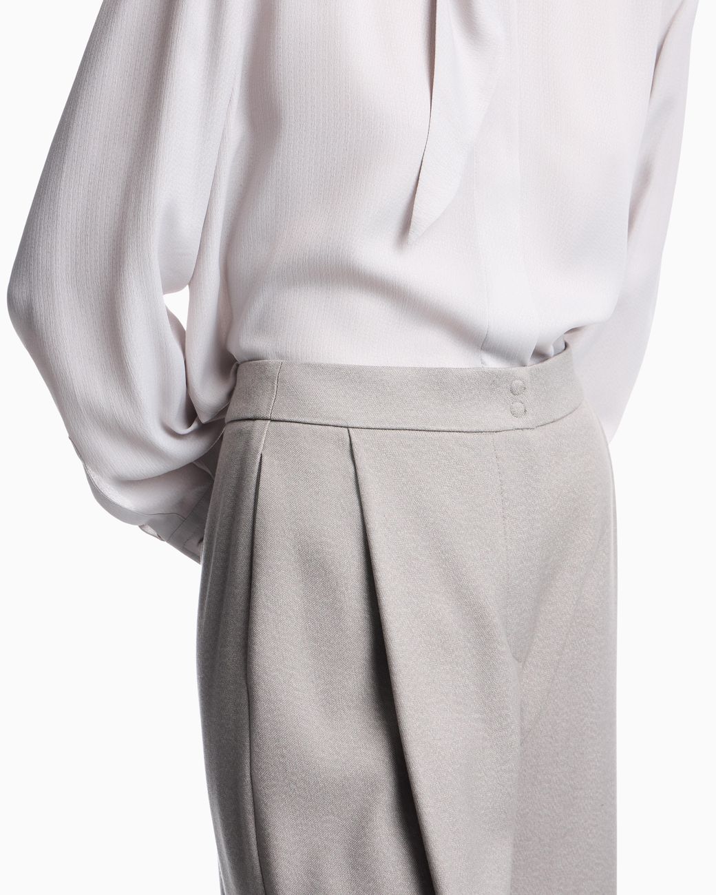 Emporio Armani Gray Tailored Pleated Trousers