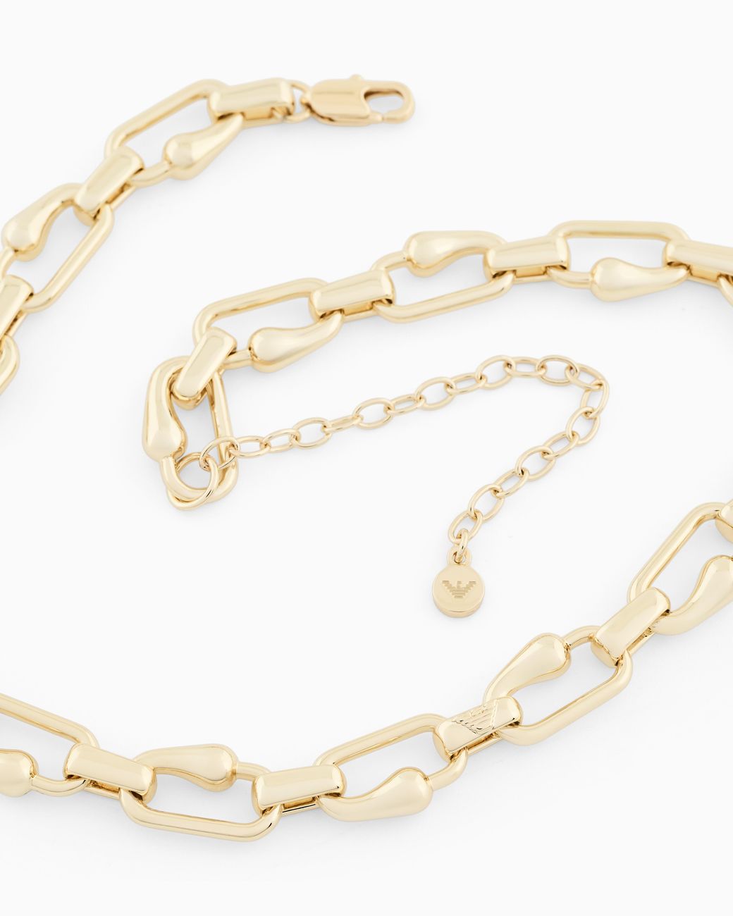 Emporio Armani White Tone Brass Chain Necklace