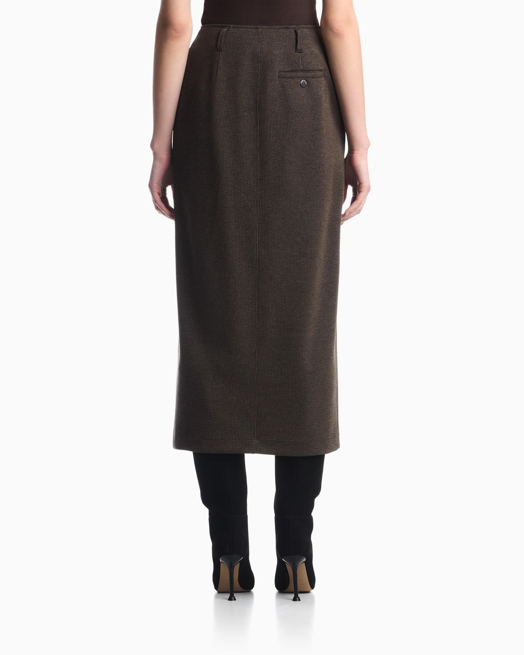 Emporio Armani Brown Long Knit Skirt Boteh Capsule
