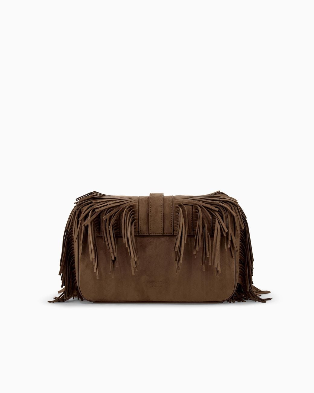 Emporio Armani Brown Shoulder Bag With Fringe Boteh Capsule