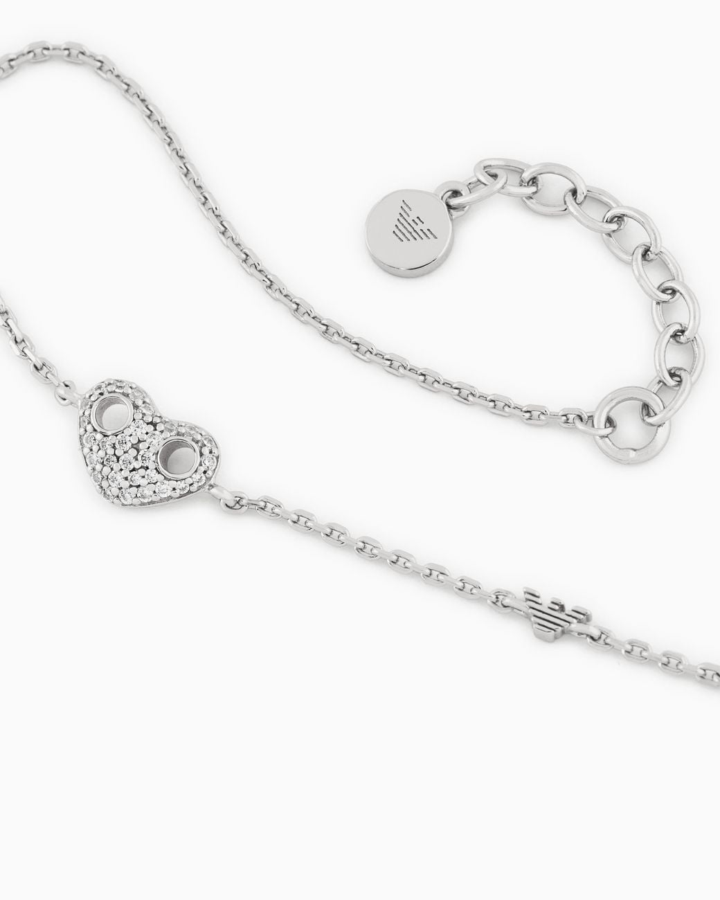 Emporio Armani White Sterling Heart Bracelet