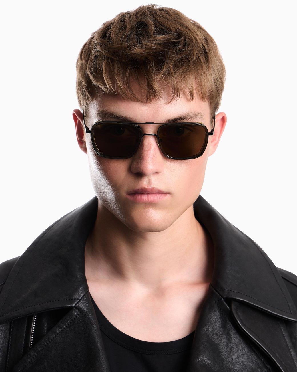 Emporio Armani Gray Square-Shape Sunglasses for men