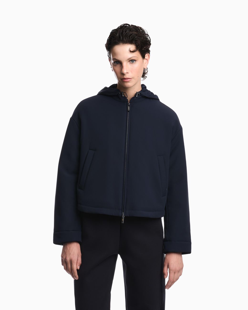 Emporio Armani Blue 2-In-1 Nylon Bistretch Travel Essential Jacket